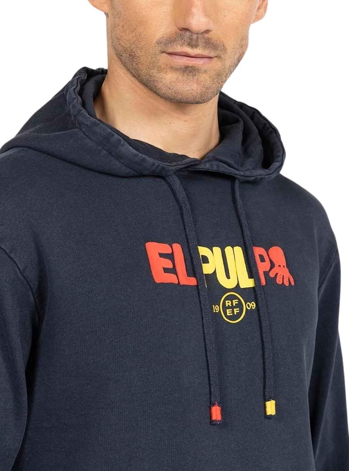 Sweat El Pulpo Letras RFEF Azul Marinho Homem