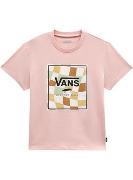 T-Shirt Vans Checker Box Rosa para Menina
