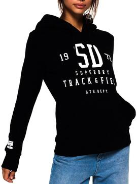 Sweat Superdry Track and Field Preto Mulher