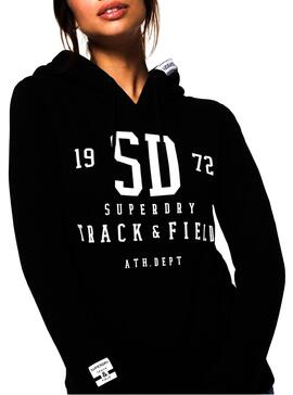 Sweat Superdry Track and Field Preto Mulher