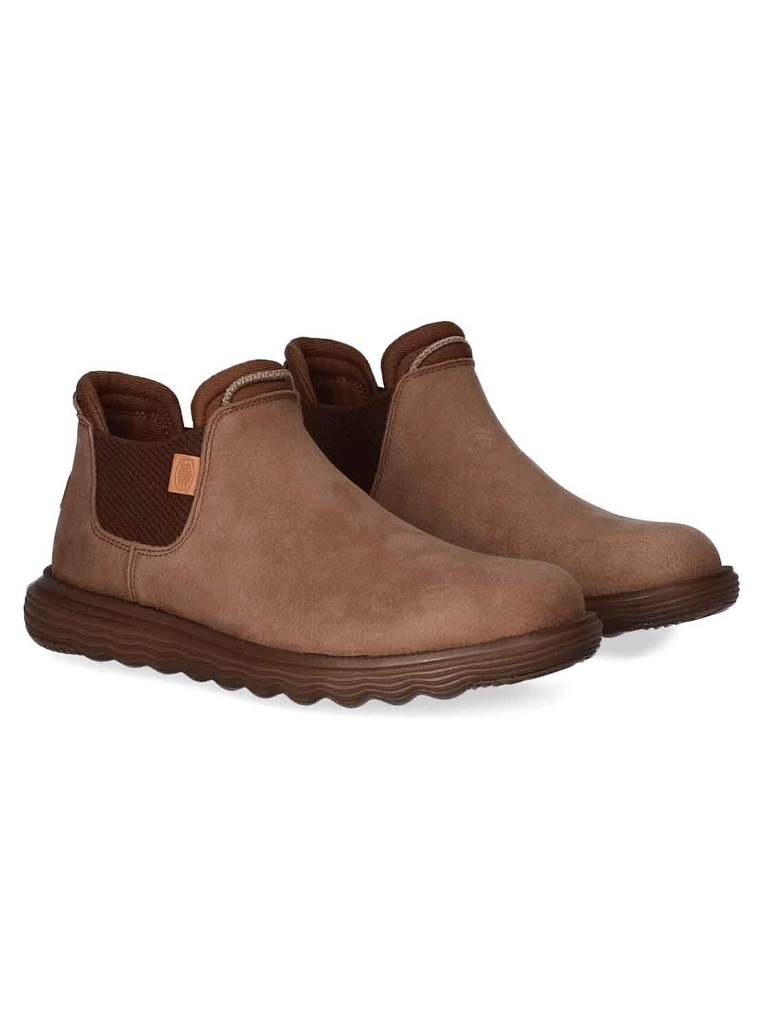 Botas Hey Dude Branson em Couro Marrom Para Homem.