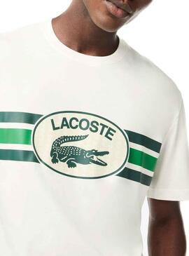 T-Shirt Lacoste Monograma Branco para Homem