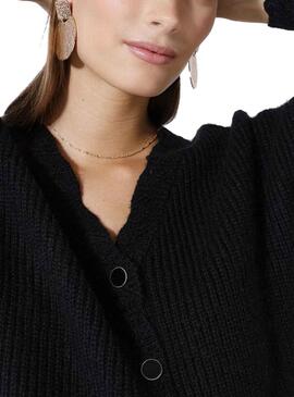 Casaca Naf Naf Knitted Canale Preto para Mulher