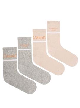 Maias Calvin Klein Jeans Logo Stripe Rosa