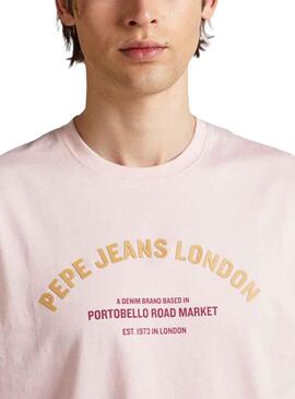 T-Shirt Pepe Jeans Waddon Rosa para Homem