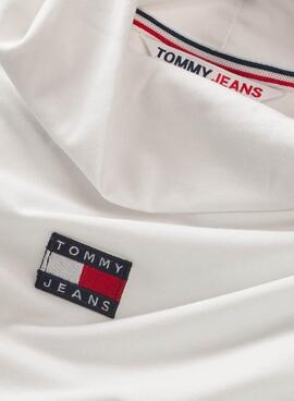 T-Shirt Tommy Jeans Badge Cuello Perkins Branco