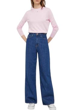 Camisola Tommy Jeans Essential Crew Rosa para Mulher