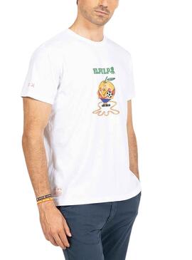 T-Shirt El Pulpo Naranjito RFEF Branco Homem