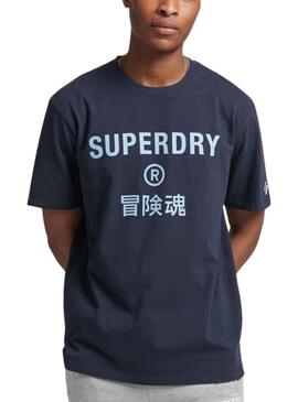 T-Shirt Superdry Code Core Sport Azul Marinho Homem