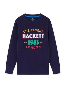 T-Shirt Hackett 1983 Azul Marinho Menino