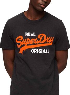 T-Shirt Superdry Real Preto para Homem