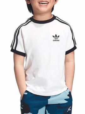 T-Shirt Adidas 3 Stripes Branco Menino