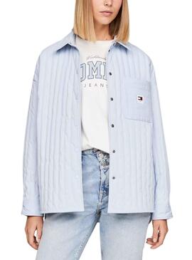 Overshirt Tommy Jeans Quilted Azul para Mulher