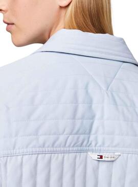 Overshirt Tommy Jeans Quilted Azul para Mulher