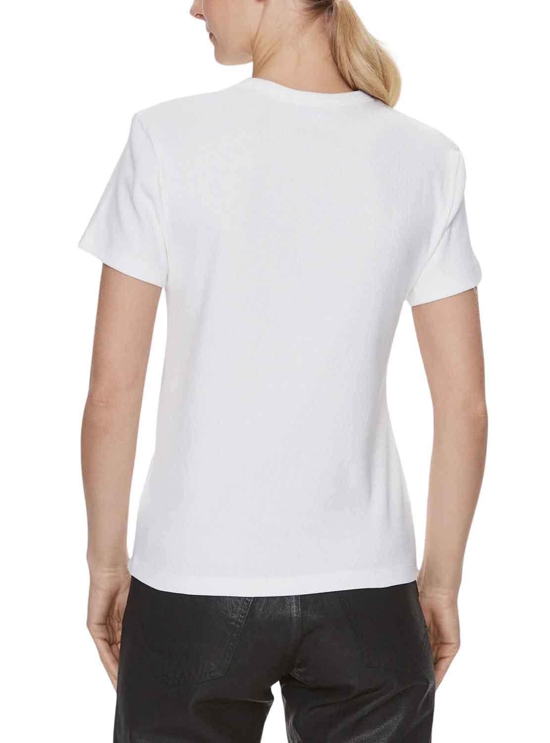 T-Shirt Calvin Klein Tecido Label Branco Mulher