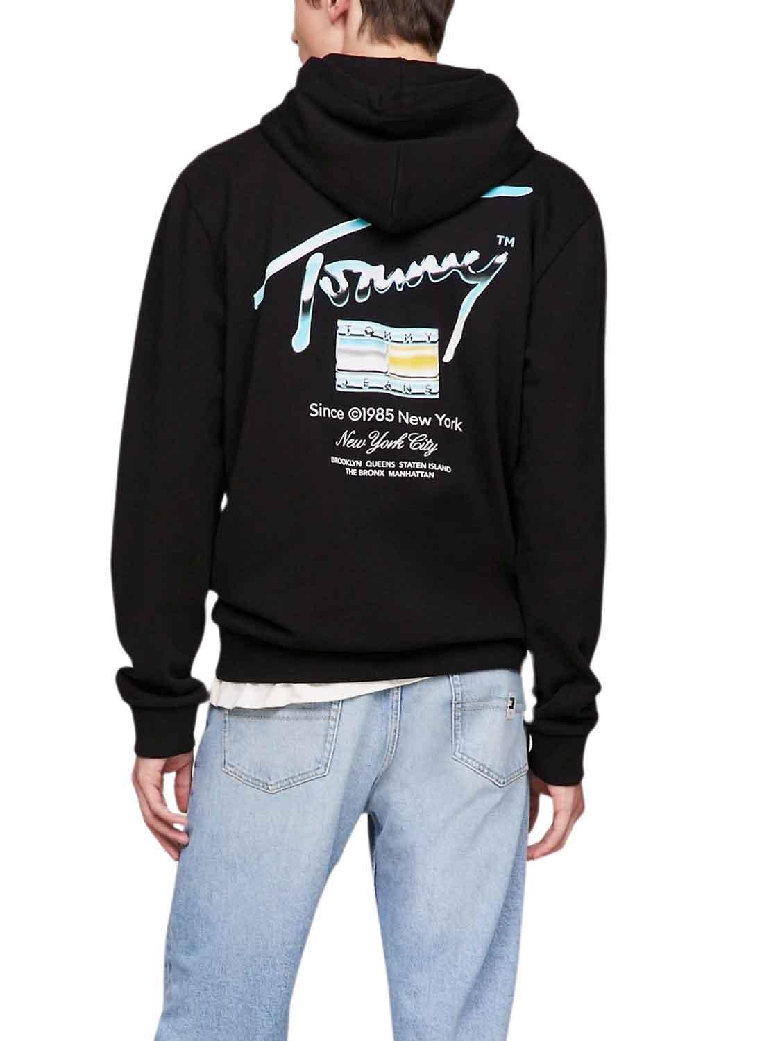 Sweat Tommy Jeans Reg Metálico Preto Homem