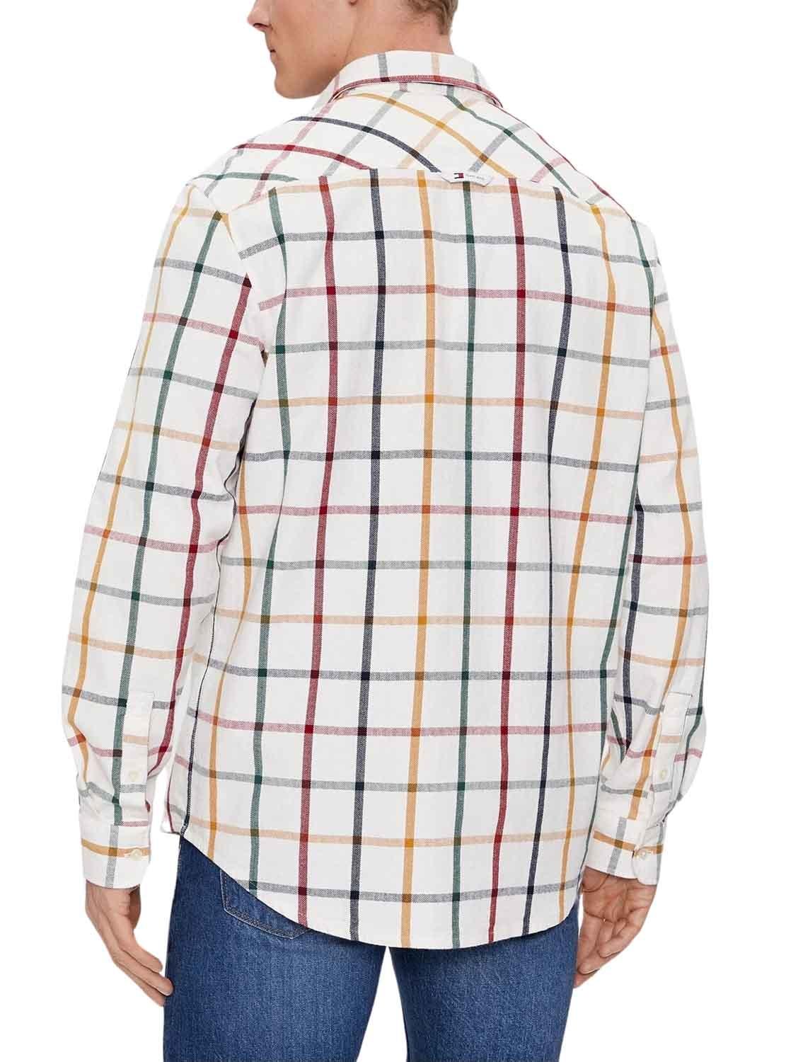 Camisa Tommy Jeans Reg Check Flanela Branco Homem