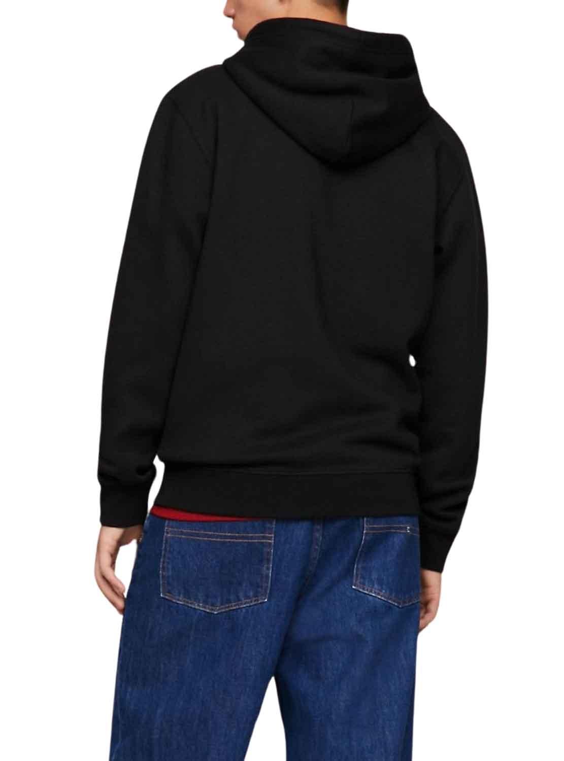 Sweat Tommy Jeans Essential Flag Hood Preto