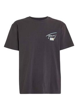 T-Shirt Tommy Jeans Metálico Preto para Homem