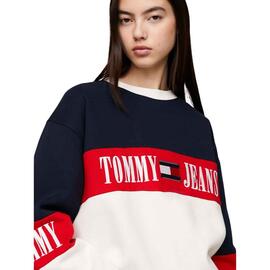 Sweat Tommy Jeans Archive Colorblock para Mulher
