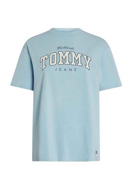 T-Shirt Tommy Jeans Varsity Lux Azul para Mulher