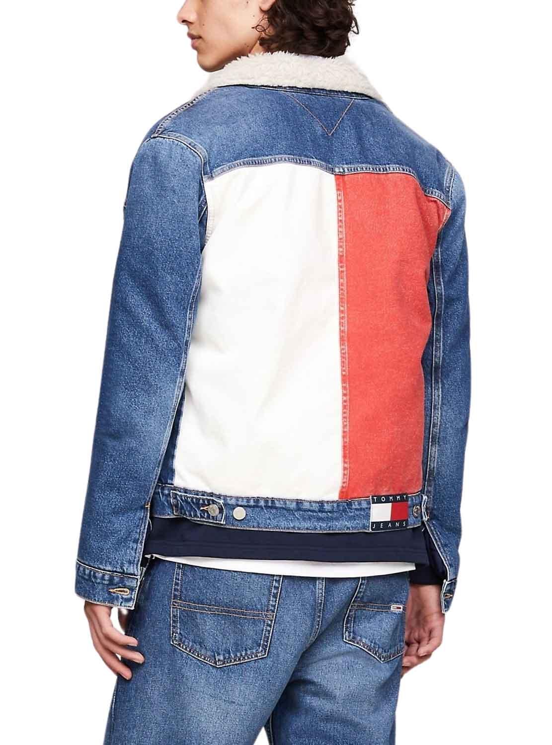 Casaca Denim Tommy Jeans Flag para Homem