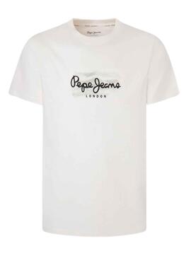 T-Shirt Pepe Jeans Castle Branco para Homem