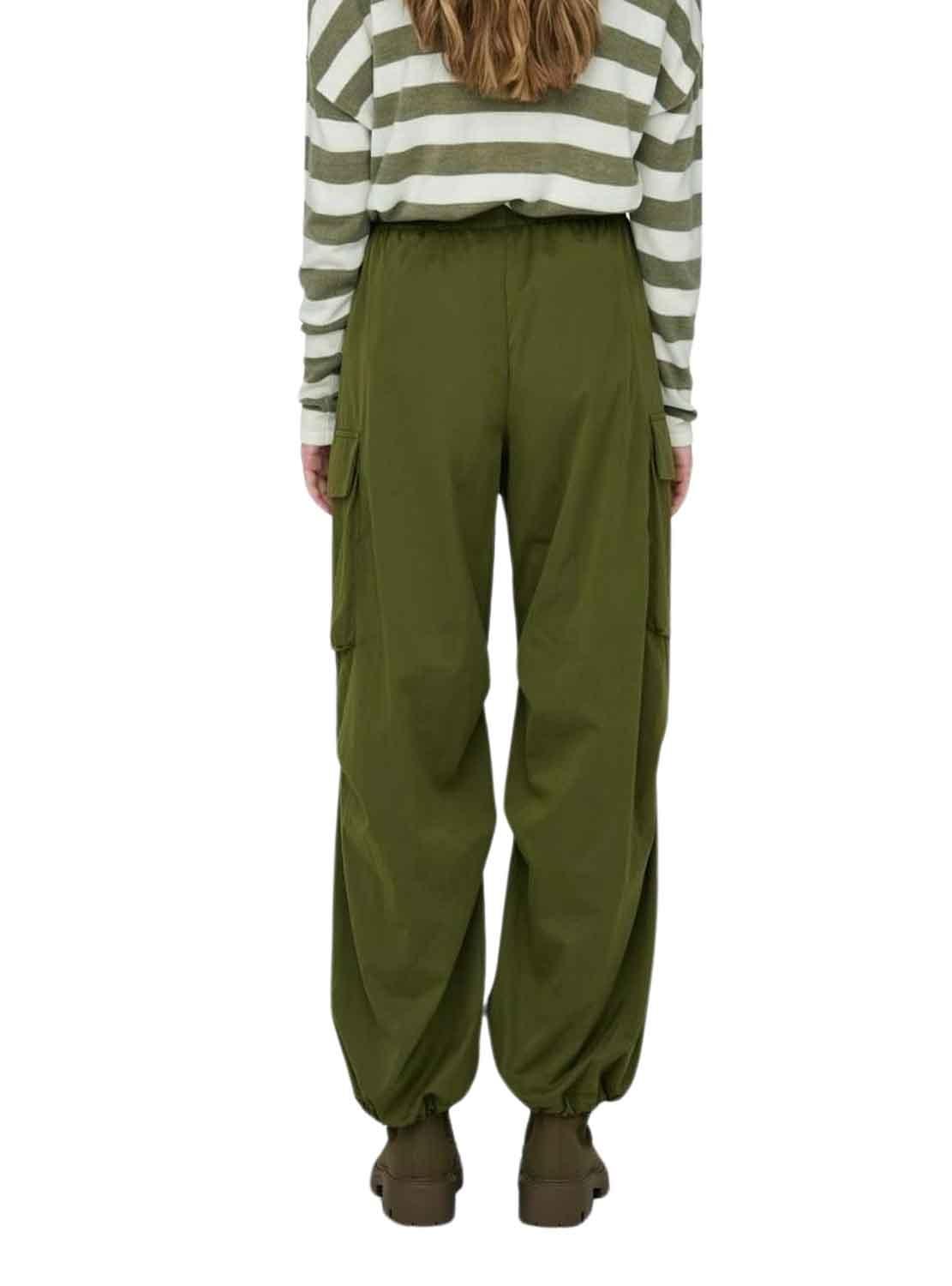 Pantalon Only Oceano parachute Verde para Mulher