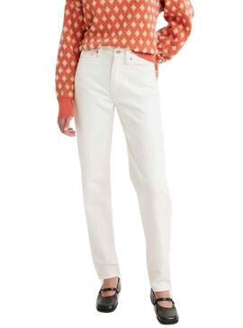Pantalon Jeans Levis 80S Mom Branco para Mulher
