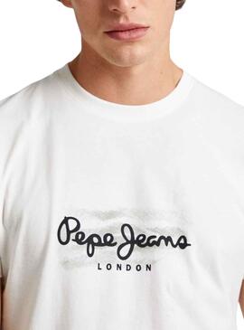 T-Shirt Pepe Jeans Castle Branco para Homem