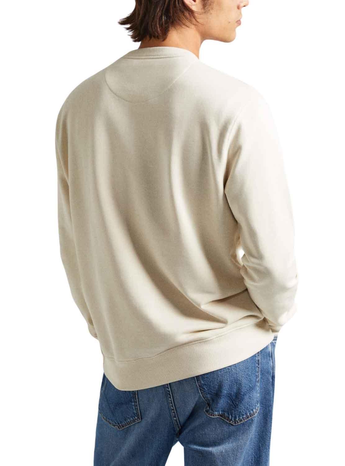 Sweat Pepe Jeans Joe Crew Beige para Homem