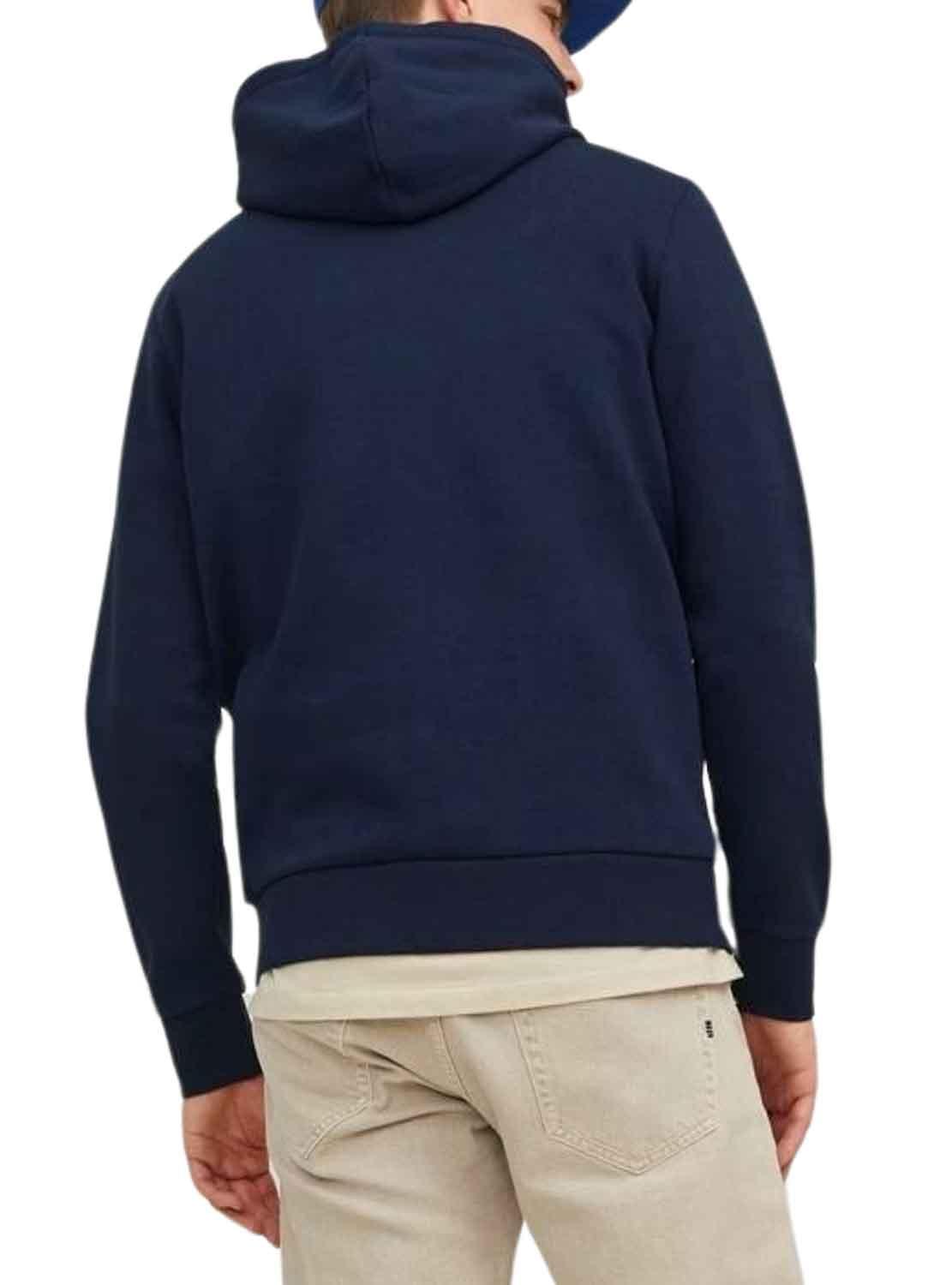 Sweat Jack & Jones Corp Logo Hood Azul Marinho