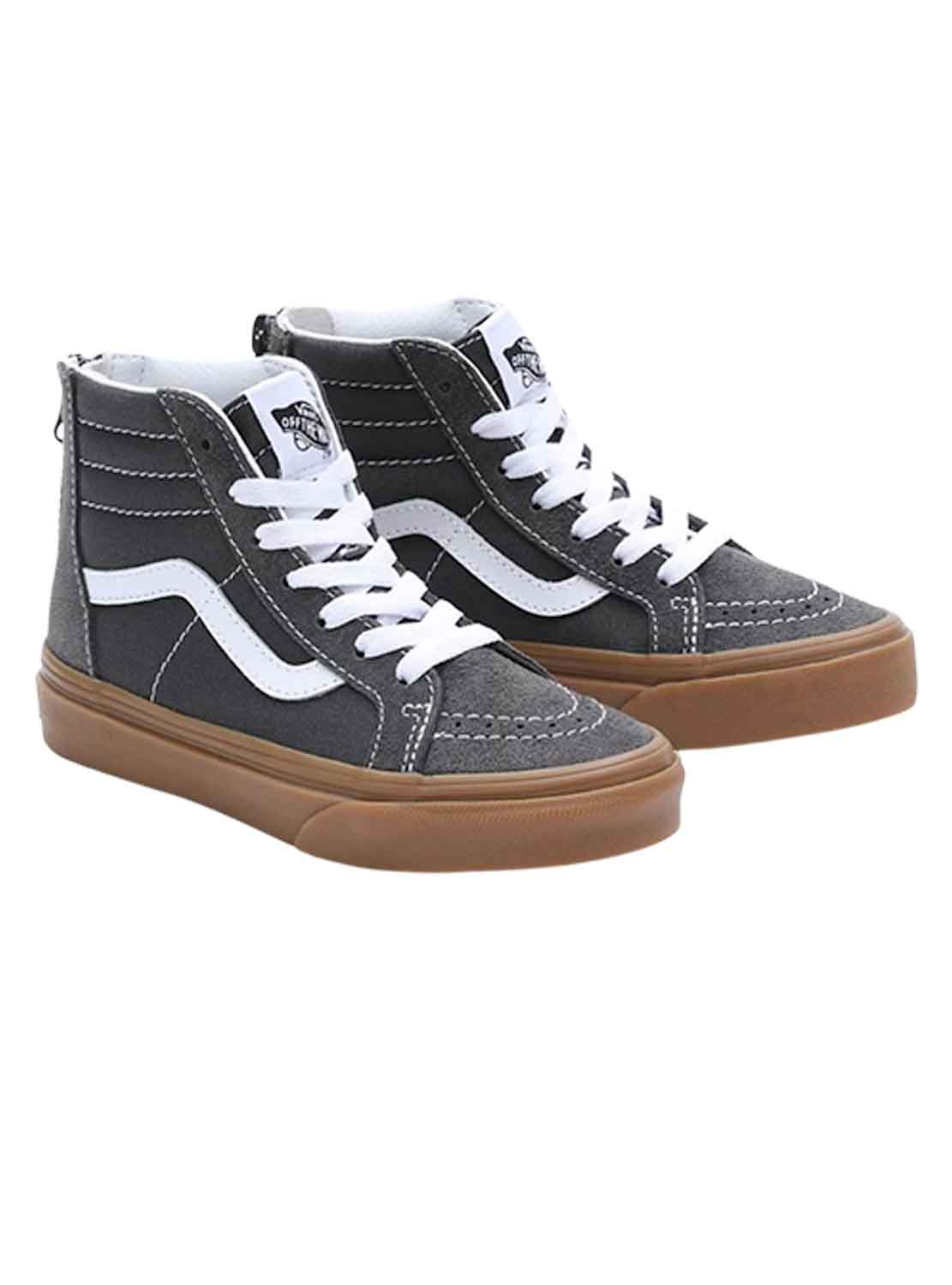 Sapatilhas Vans Sk8 Hi Zip Cinza para Menino e Menina