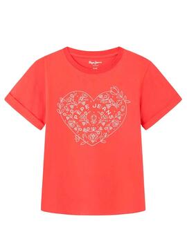 T-Shirt Pepe Jeans Juntos Vermelho para Menina
