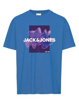 T-Shirt Jack & Jones Floral Azul para Menino