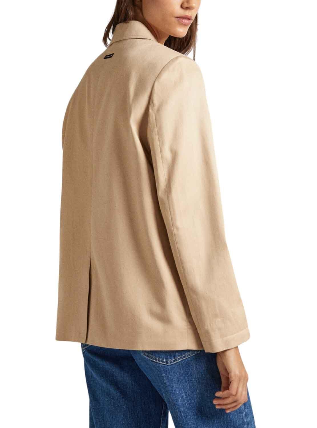 Blazer Pepe Jeans Tencel Beige para Mulher