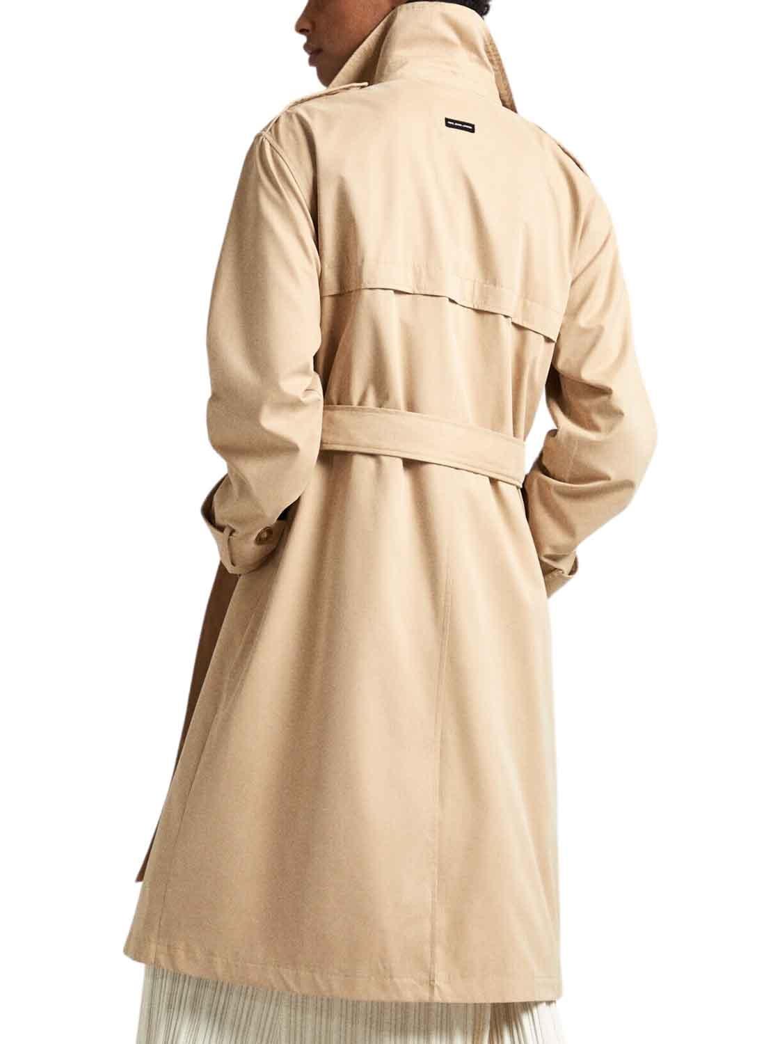 Trench coat Pepe Jeans Star Com Cinto Beige Mulher