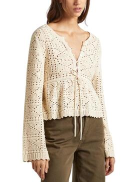 Camisola Pepe Jeans Gaelle Beige para Mulher