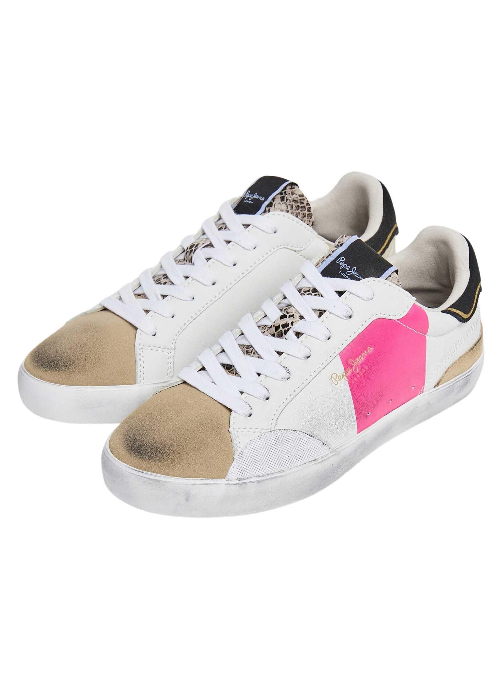 Sapatilhas Pepe Jeans Lane Elle Cobra Branco