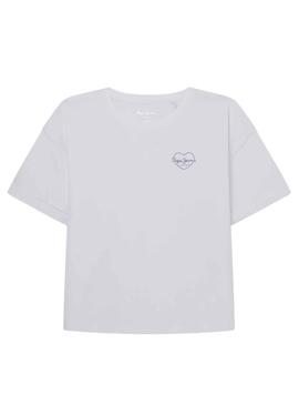 T-Shirt Pepe Jeans Nicky Branco Para Menina