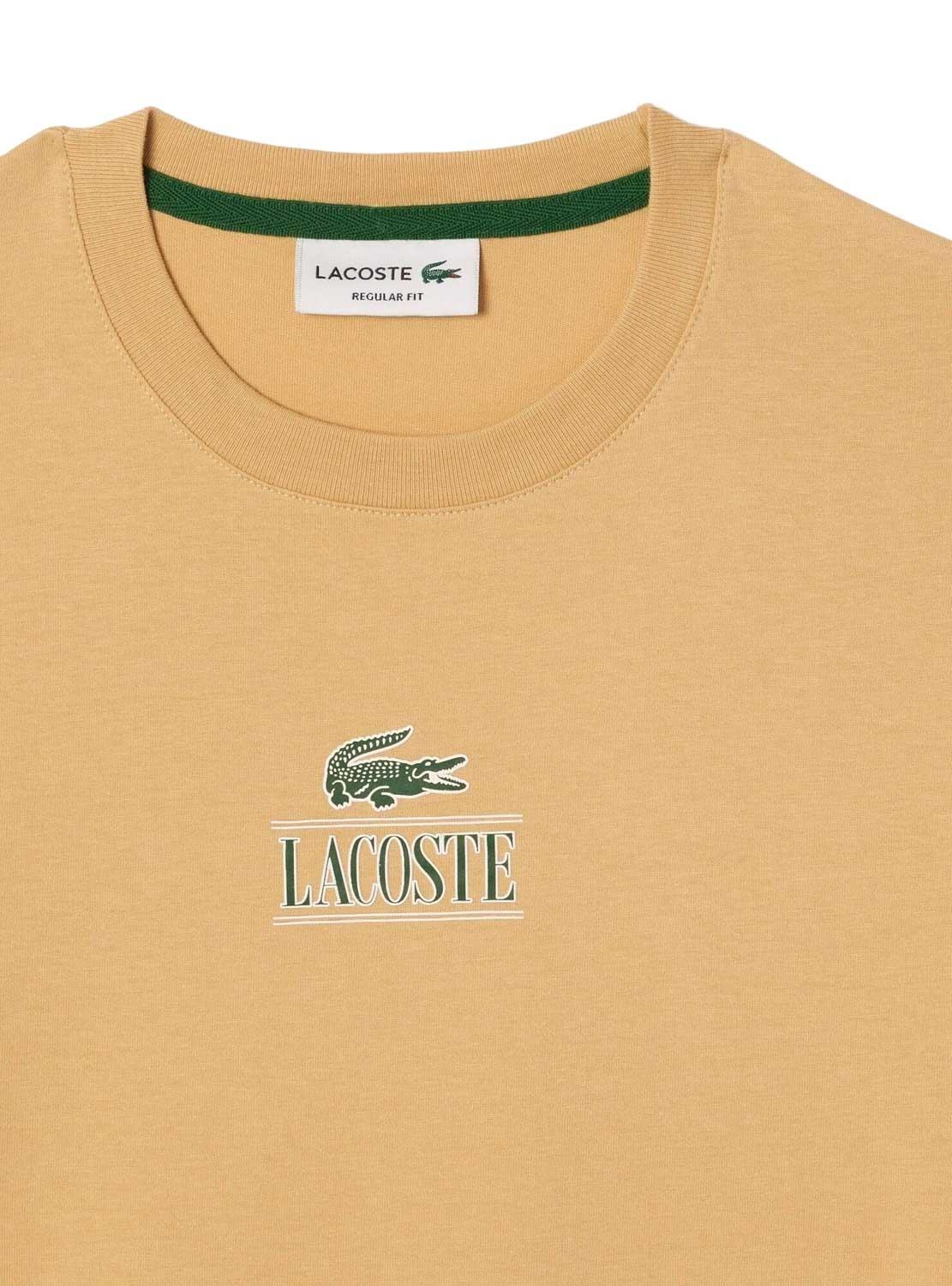 T-Shirt Lacoste Regular Beige para Homem e Mulher