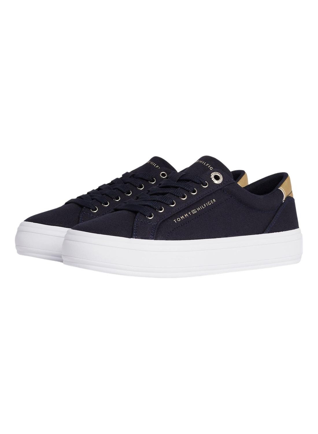 Sapatilhas Tommy Hilfiger Canvas Azul Marinho para Mulher