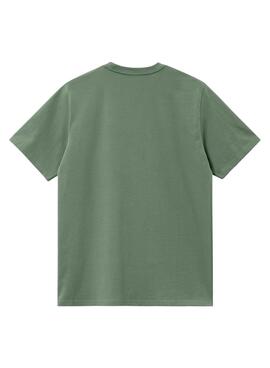 Camiseta Carhartt Script Bordado Verde Homem