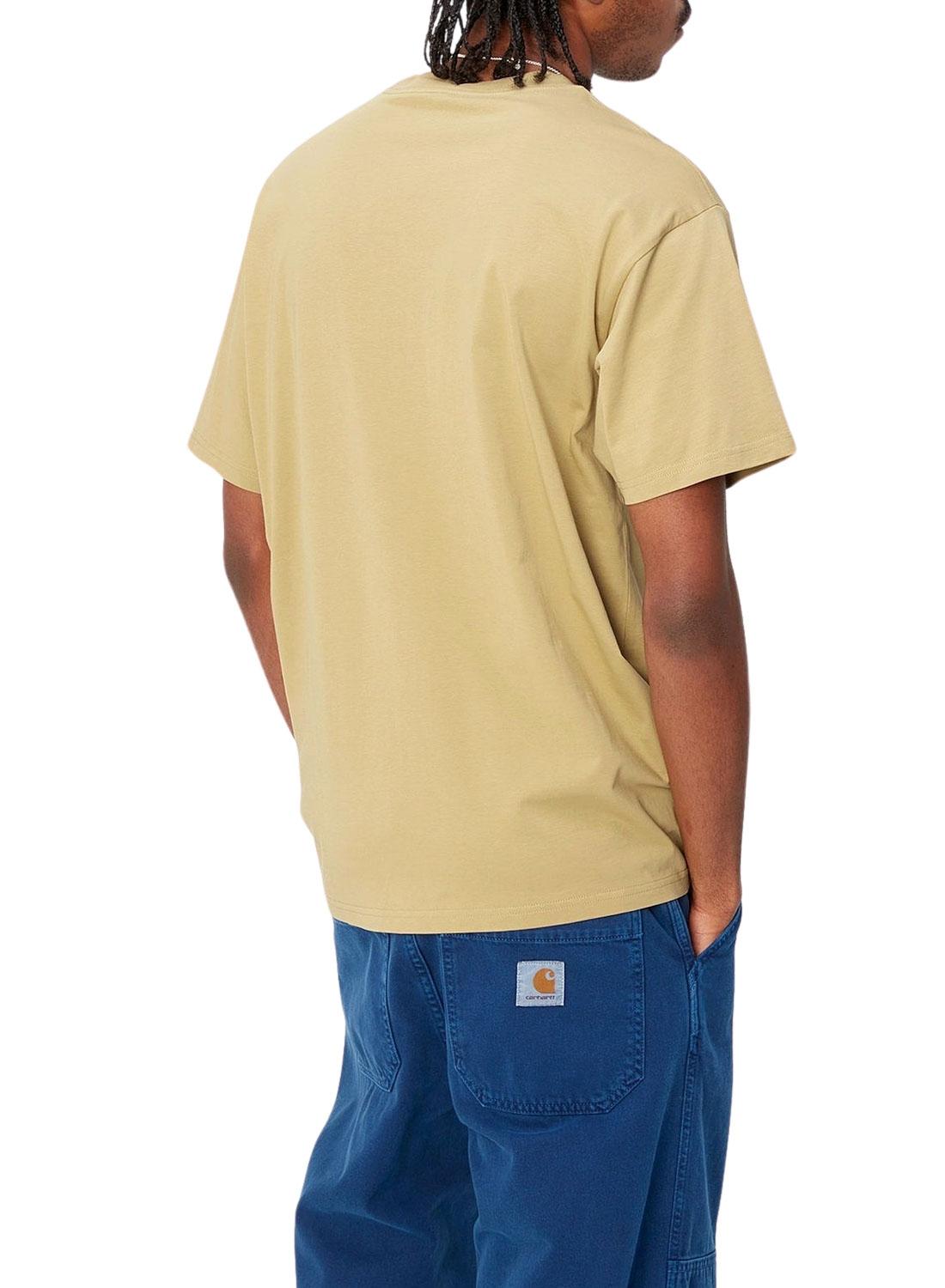 Camiseta Carhartt Script Bordado Beige Homem