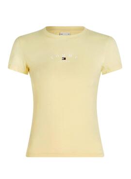 Camiseta Tommy Jeans Slim Essential Amarelo Mulher