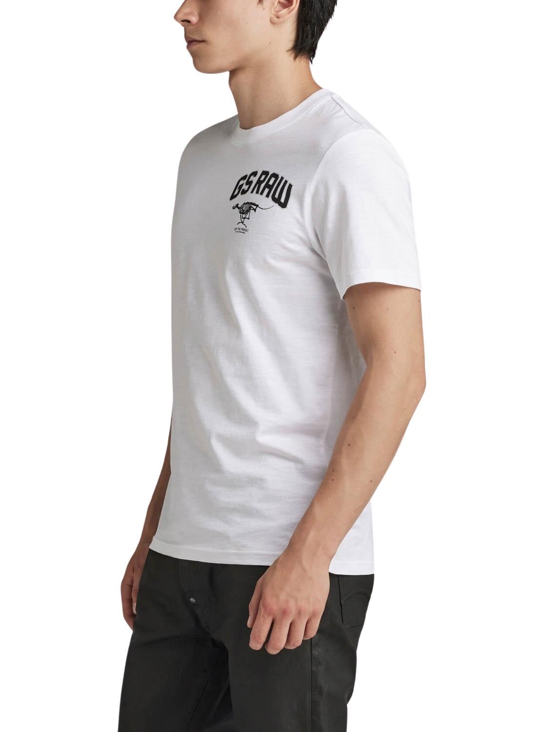 Camiseta G-Star Esqueleto Cão Branco para Homem.