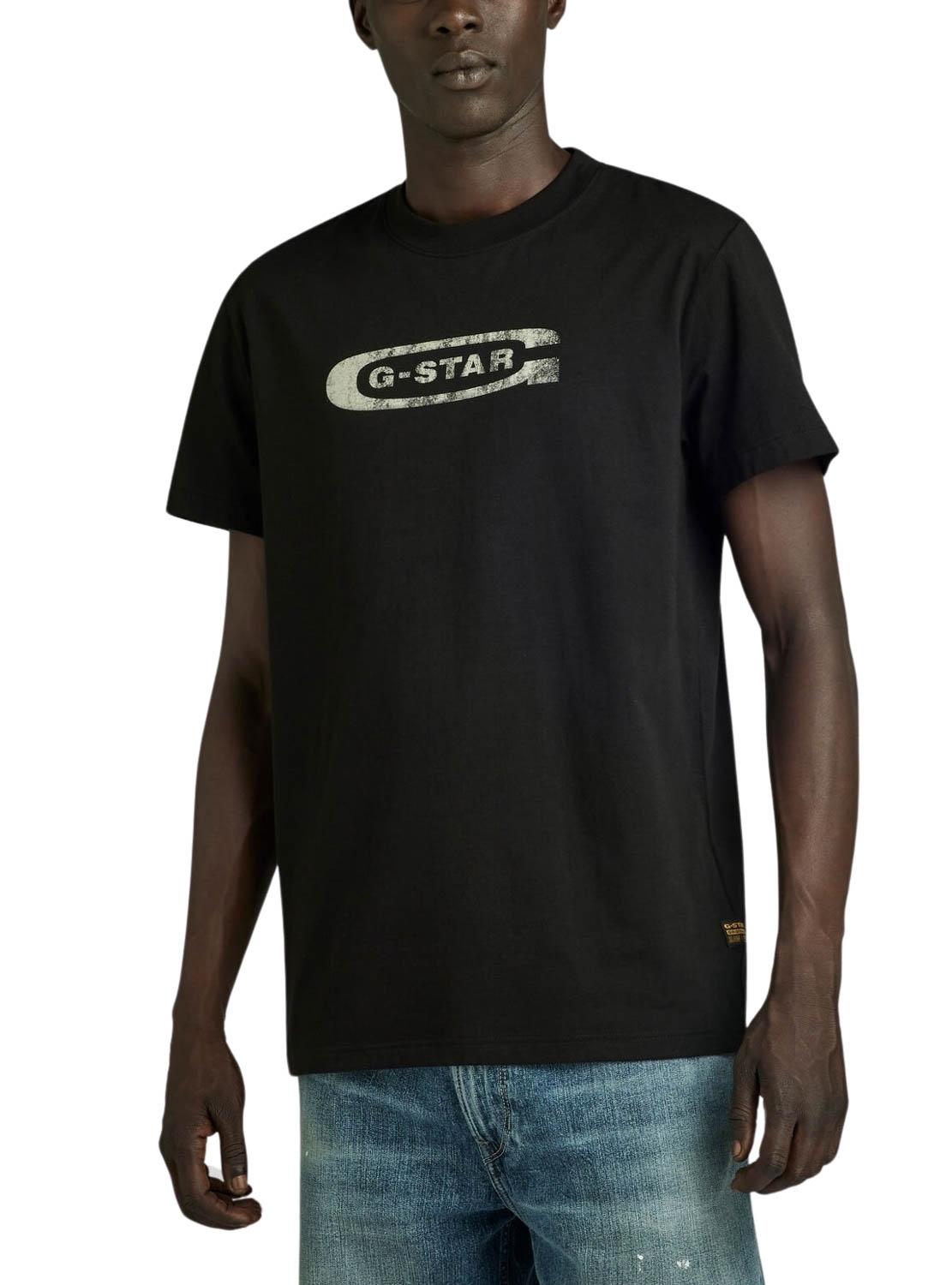 Camiseta G-Star Distressed Old School Preto Homem