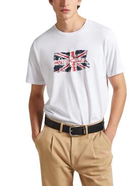 Camiseta Pepe Jeans Clag Branca para Homem.