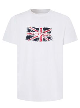 Camiseta Pepe Jeans Clag Branca para Homem.