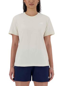 Camiseta New Balance Sport Beige para Mulher.